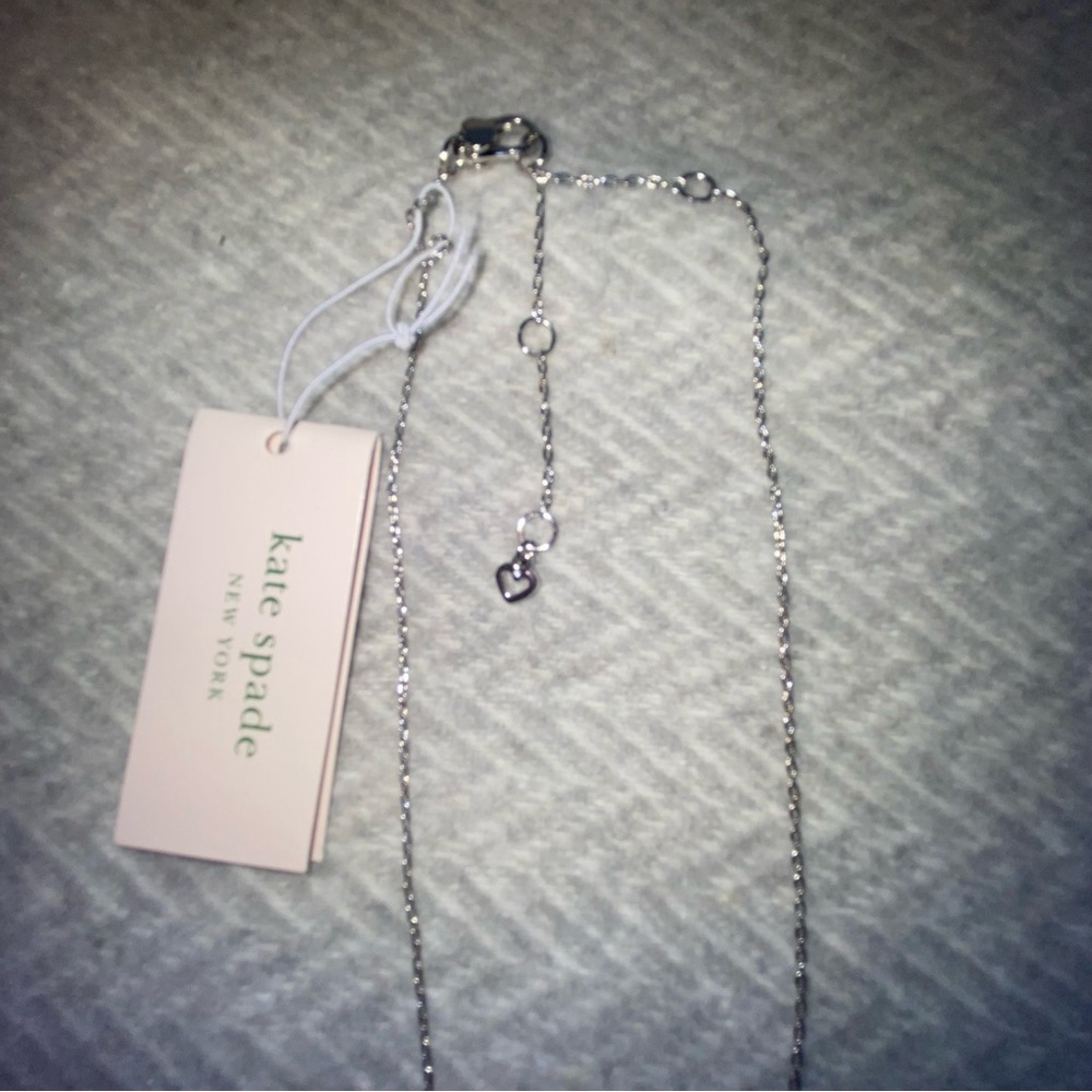 New Kate Spade Silver-Tone Cubic Zirconia & Faux Pearl Pendant Necklace - Picture 7 of 16